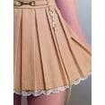 thumbnail image 6 of Dewadbow Women Lace Patchwork Mini Pleated High Waist Goth Skirts, 6 of 6