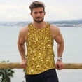 thumbnail image 6 of Logiee Gold Glitter Print Men's Workout Tank Top,Quick Dry Workout Tank Top,Gym Muscle Tee,Fitness Bodybuilding Sleeveless T Shirt-Medium, 6 of 7