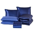 thumbnail image 2 of JML Luxury Satin 8-Piece Comforter Set Cal King,Silky Satin Bed In A Bag Comforter Set, 2 of 5