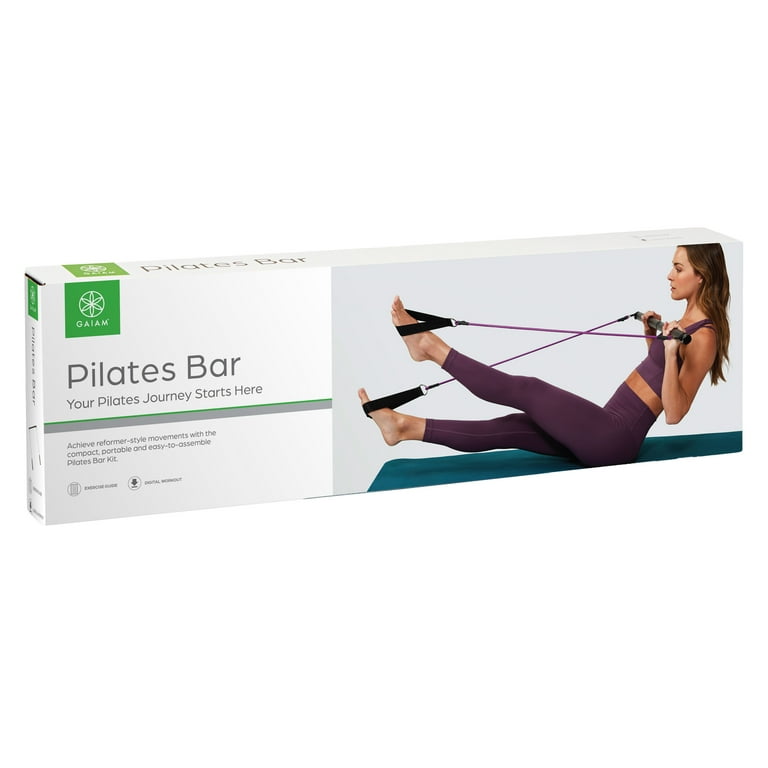 Gaiam Pilates Bar Kit, 1 Bar with 2 Resistance Cords, Exercise
