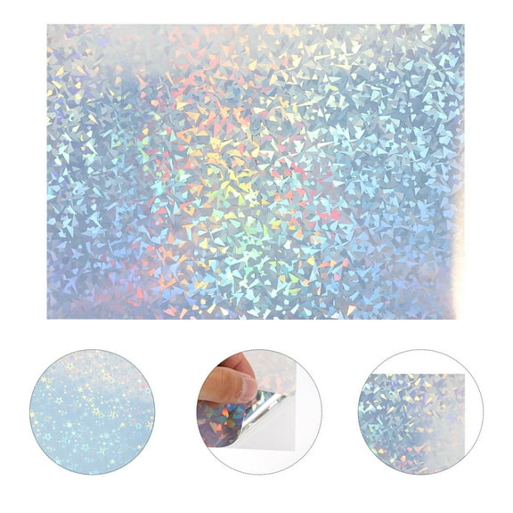 20 Sheets Adhesive Craft Vinyl for Decoration Holographic Stickers Multi Color