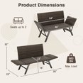 thumbnail image 3 of Gymax Patio Convertible Sofa for 2 w/ Adjustable Armrests Metal Frame Wicker Couch Outdoor, 3 of 9