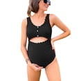thumbnail image 6 of Charmo Scallop Trim Button Monokini Maternity One-Piece Swimsuit (Women’s), 6 of 6