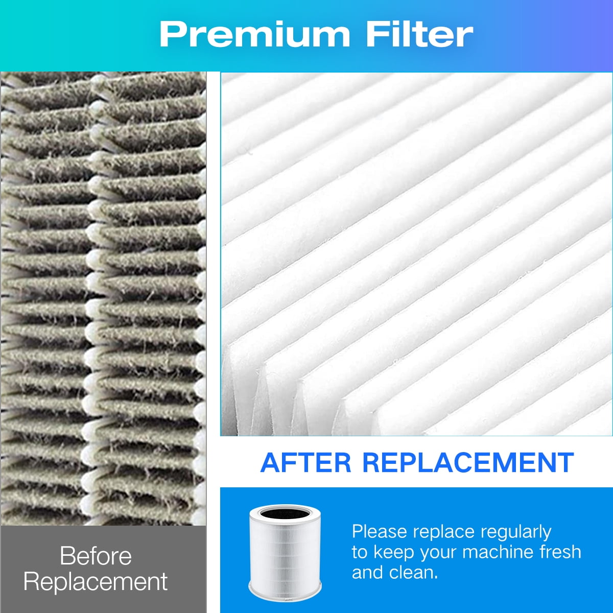Replacement Filter Compatible with Dr.J Professional AP401 AP402 & GCZ AP402 Air Purifiers, H13 HEPA 4-Stage Filtration Activated Carbon 2-IN-1 Air Purifiers (2 Pack, White)
