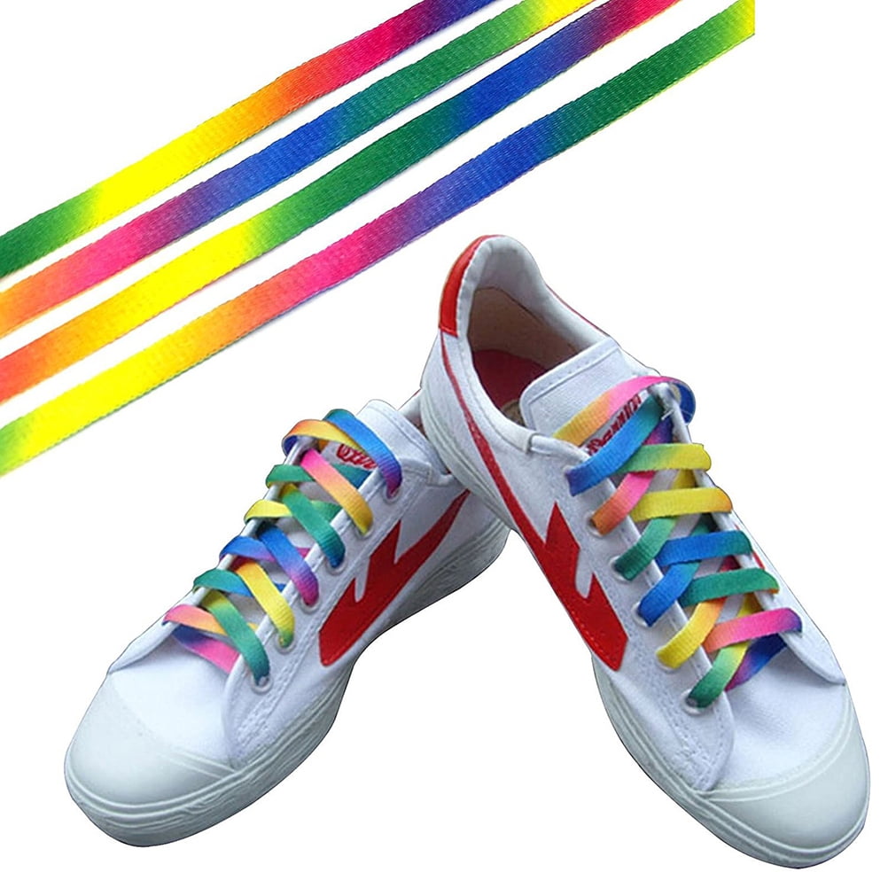 trainers shoes boots 1 X Bnwt Pair flat Rainbow shoe laces pair 