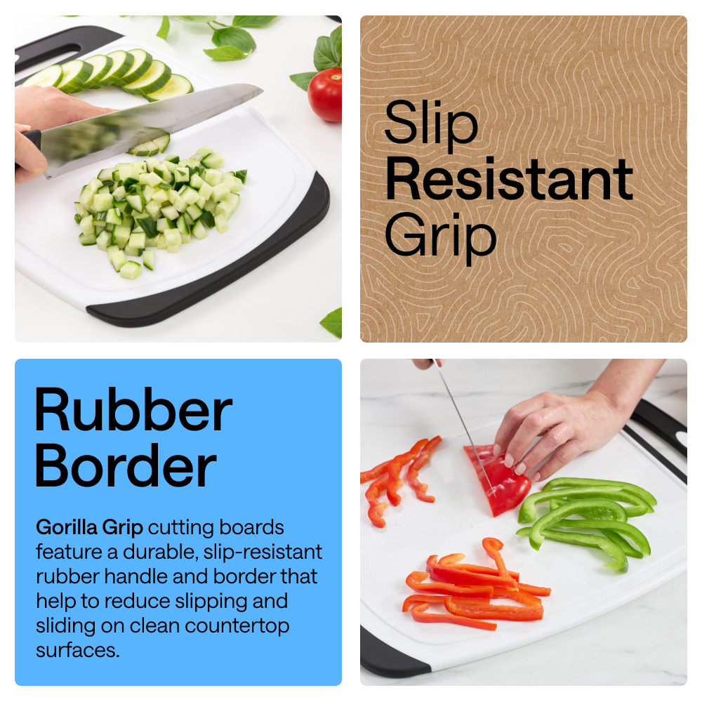 Gorilla Grip 3-Piece Reversible Cutting Board Set, Black photo 3