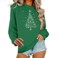 thumbnail image 2 of Hipattires Sweatshirts for Women Christmas, Clothes for Women Christmas, Graphic Loose Style Long Sleeve, Green, 2 of 6