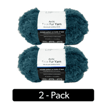 Mainstays Arctic Fur Yarn, 54.7yd, Green, 100% Polyester, Super Bulky, Pack of 2