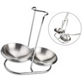 thumbnail image 5 of Soporte de acero inoxidable NQ Reposa cucharas Cucharones de sopa Mango largo vertical Plateado Doble, 5 of 5