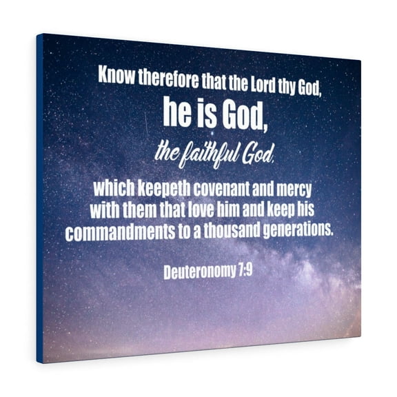 Scripture Walls The Faithful God Deuteronomy 7:9 Bible Verse Canvas Christian Wall Art Ready to Hang Unframed