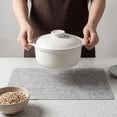 thumbnail image 4 of Placemats Set of 6 Leather Placemats for Kitchen Table Decor Washable Heat Resistant Table Place Mats Light Gray 16.9x11.8inch, 4 of 6