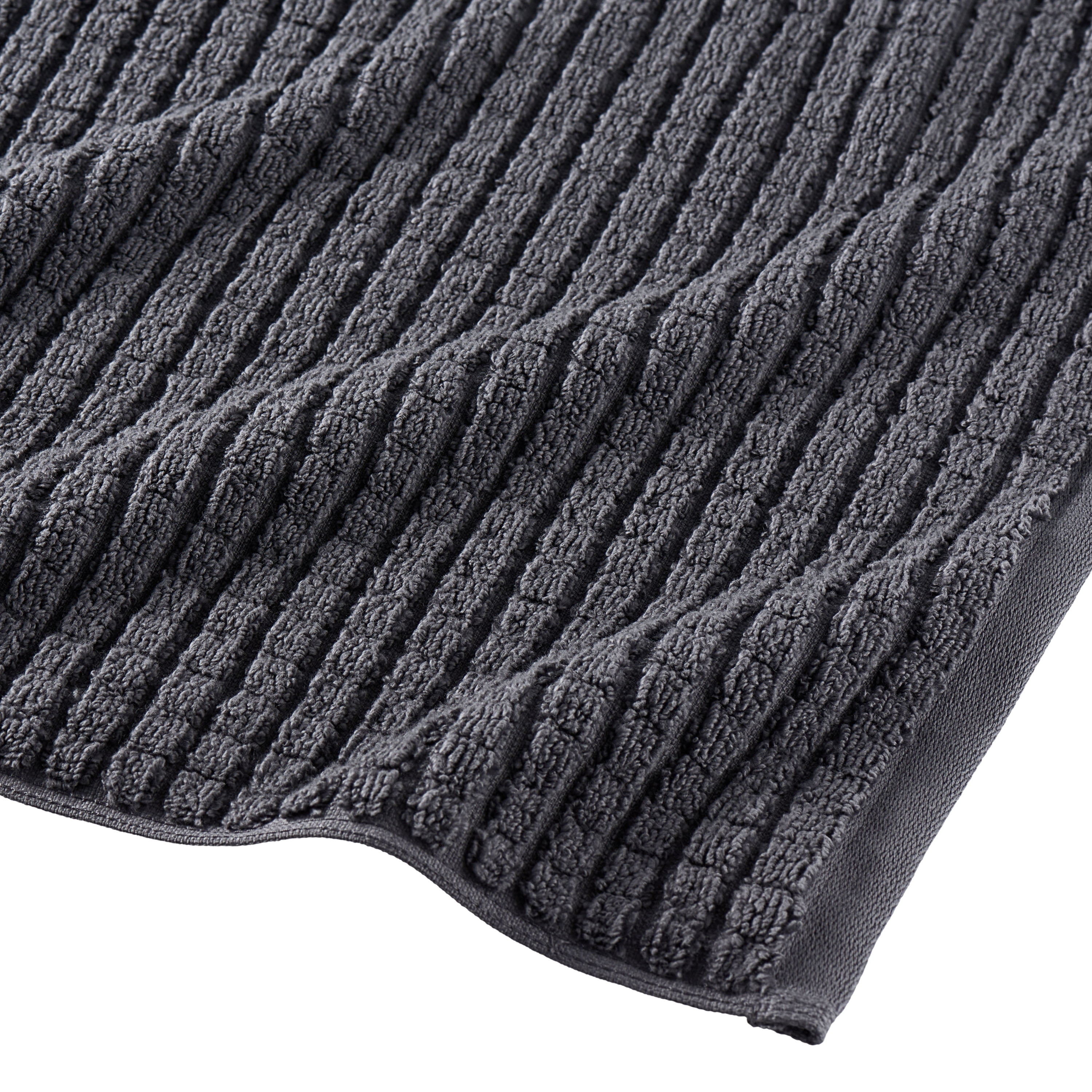 Hotel Style 6-Piece Egyptian Cotton Textured Bath Coordinate Towel Set, Charcoal Sky