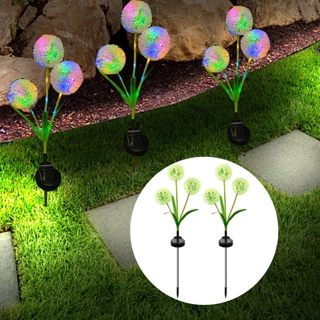 Lámpara Solar de diente de león Cola para paisajismo luces solares decorativas 2 piezas multicolor