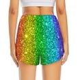 thumbnail image 4 of Goofa Glitter Rainbow Printed Women 2 in 1 Running Shorts,Quick Dry Athletic Workout Shorts,High Waisted Athletic Shorts with Liner Pockets-Large, 4 of 9