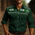 thumbnail image 3 of Camisa vaquera para hombre, diseño vintage, solapa, manga larga, botones, estampado, ropa de calle de moda, diseñador, estilo occidental, 3 of 5