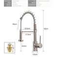 thumbnail image 5 of Kitchen Faucets Brush Brass Faucets for Kitchen Sink Single Lever Pull Out Spring Spout Mixers Tap Hot Cold Water Crane 866053R, 5 of 5