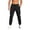 Black, variant on Men Elastic Drawstring Waist Jogger Chino Pants Button Fly Ribbed Ankle Cuffs Four Pocket Twill Relaxed Fit Street Walking Casual Trousers Gray M