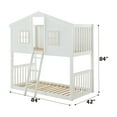 thumbnail image 4 of Bed Frame Rohan White & Pink Finish Cottage Twin/Twin Bunk Bed, 4 of 4