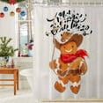 thumbnail image 6 of Shower Curtain 72"W x 96"L Merry Christmas Western Winter Gingerbread Man Fabric Shower Curtains Set with Hooks Water Repellent Bathroom Curtains Machine Washable Bathroom Accessories, 6 of 9