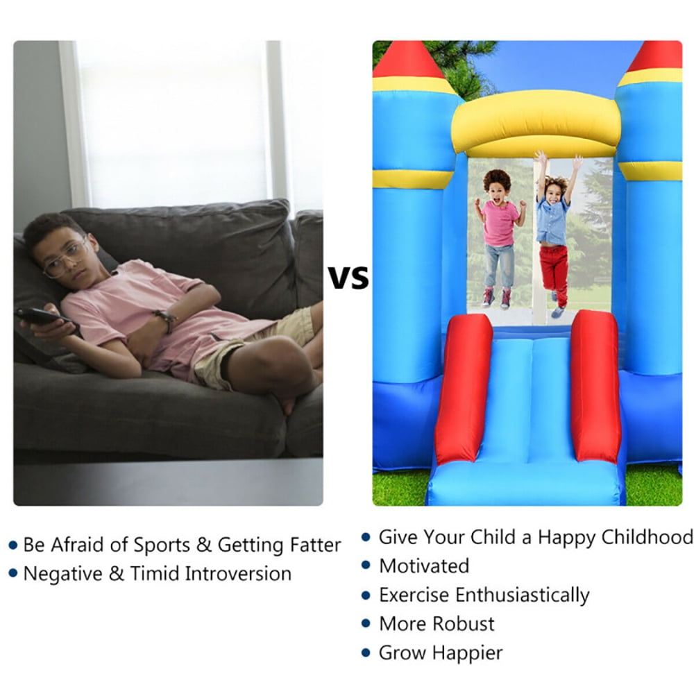 Aimee Lii Kids Inflatable Castle Bounce House without Blower, Playhouse for Kids Outdoor