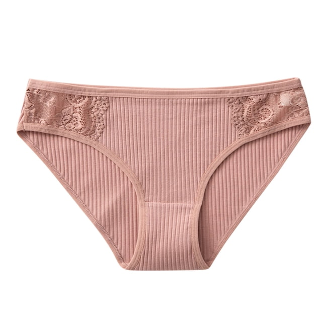 Gibobby Bragas elásticas para mujer Cintura media para mujer y encaje sexy en el abdomen y las nalgasPure Braguitas breves (Rosa, S)