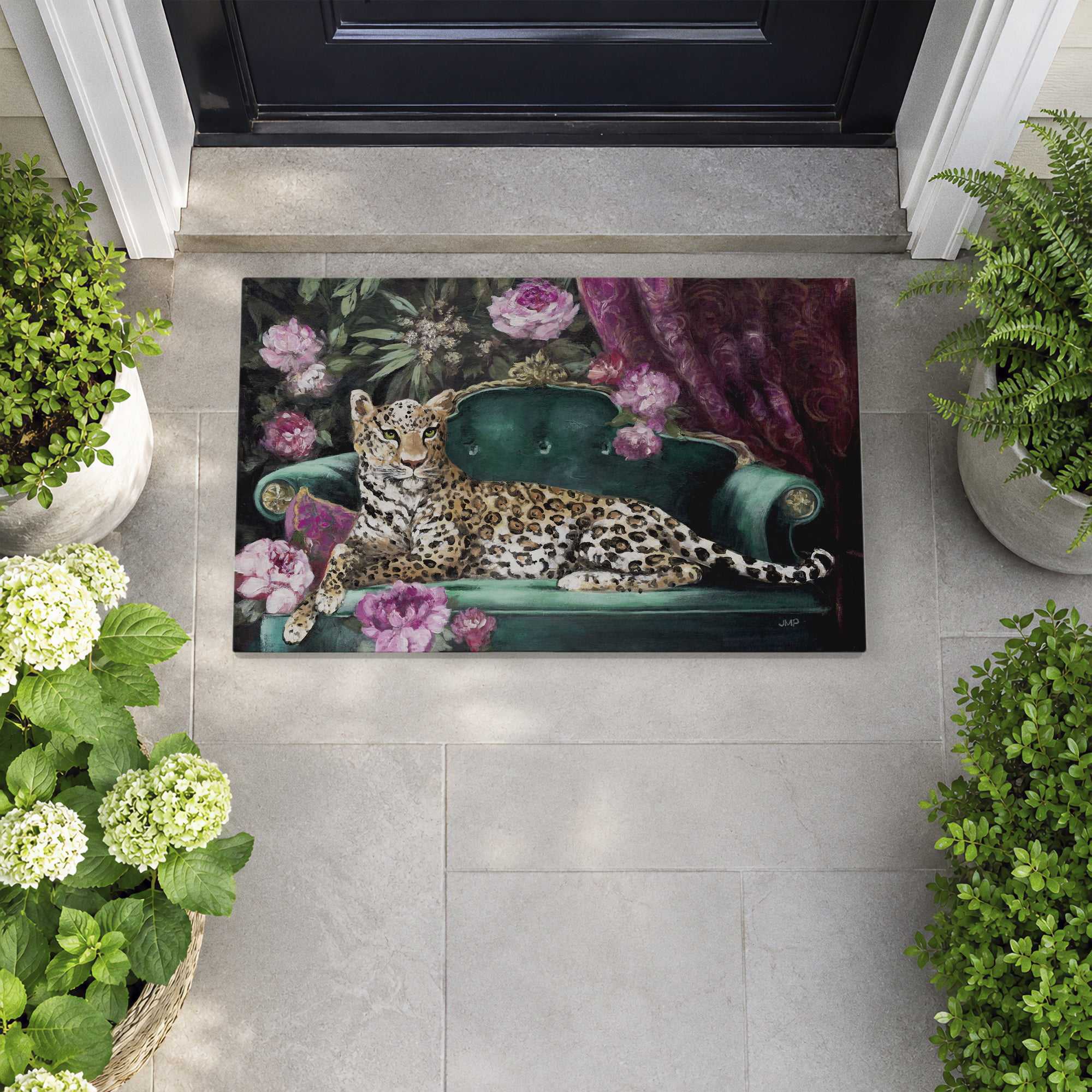 Stupell Industries Pampered Pet Cheetah Printed Outdoor Door Floor Mat, design by Julia Purinton
