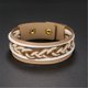 thumbnail image 3 of Pulsera tejida a mano para mujer, elegante accesorio de joyería, brazalete con hebilla en capas de color blanco, 3 of 3