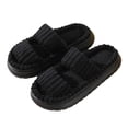 thumbnail image 3 of Slippers for Women,Slippers Indoor Warm Winter Home Shoes Cozy Comfortable Soft Lined On Flat Heel,Womens Slippers,Black,6.5, 3 of 5