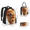 thumbnail image 2 of Disketp Happy Fluffy Running Dog Mochila Estampada de Gran Capacidad con Lonchera y Estuche, Set de 3 Piezas para Estudiantes, 2 of 7