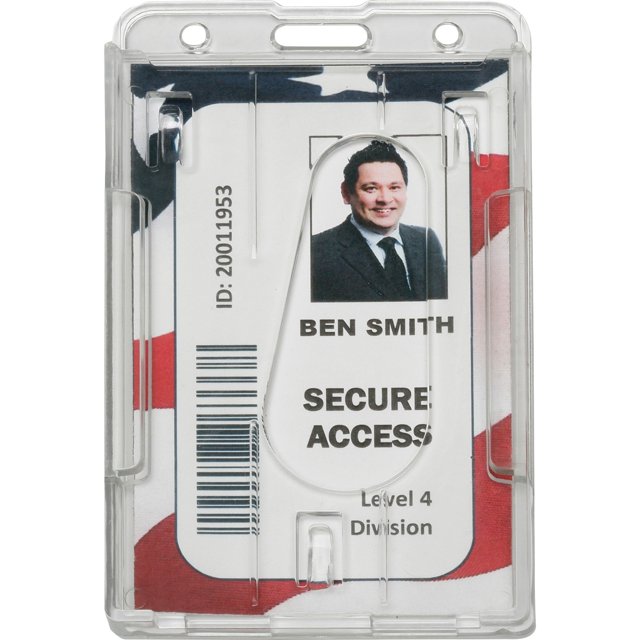 Skilcraft Smart Card Holder With 36" Round Cord Lanyard – Black (1 Each)