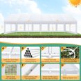 thumbnail image 4 of SANOPY 20x40ft Large Assembled Outdoor Canopy, Heavy Duty Beach Party Gazebo, Commercial Waterproof Wedding Tent with 16 Removable Side Walls, 18 Ground Spikes & 4 Ropes, White, 4 of 11