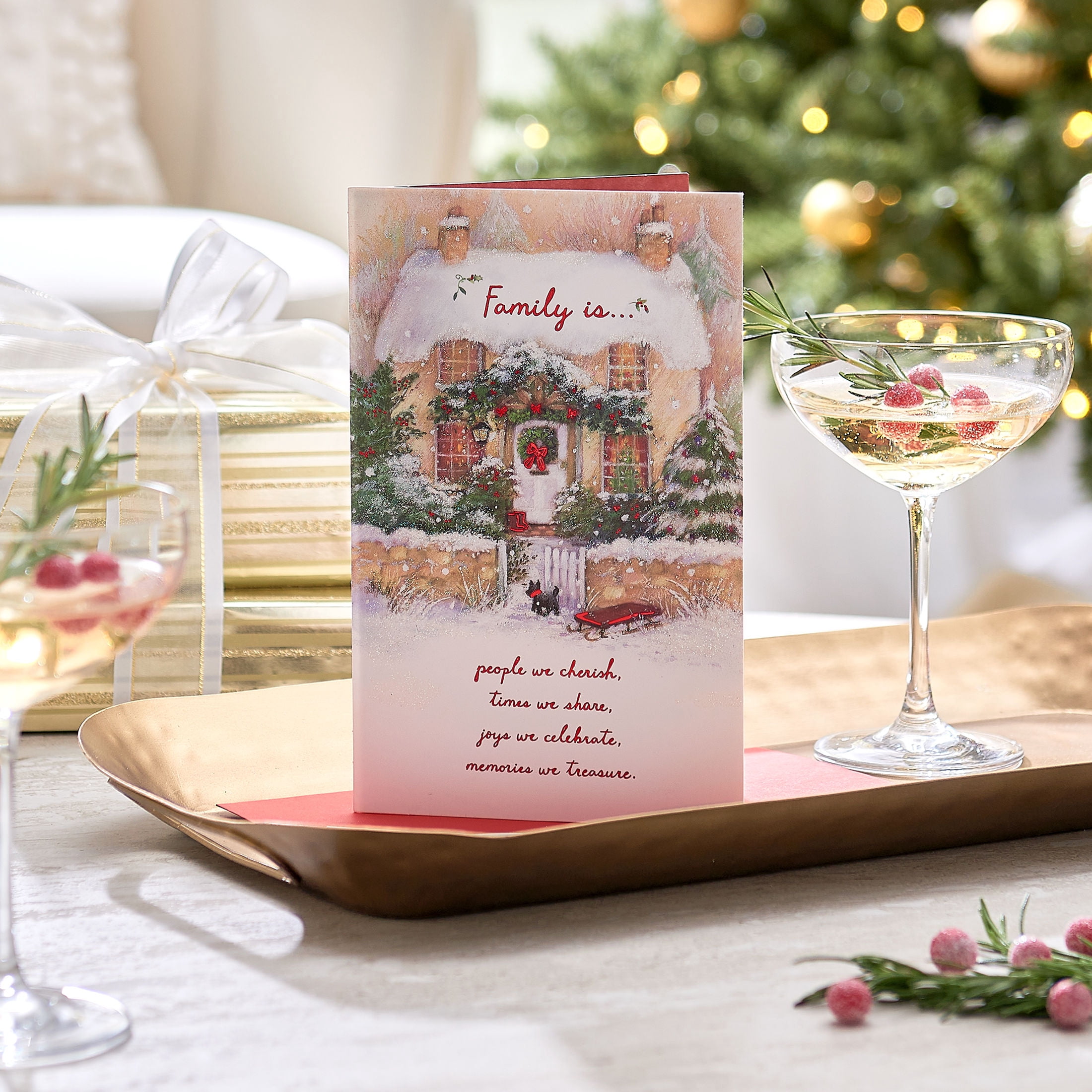 American Greetings Christmas Counter Card for Family (Thinking of you with love)