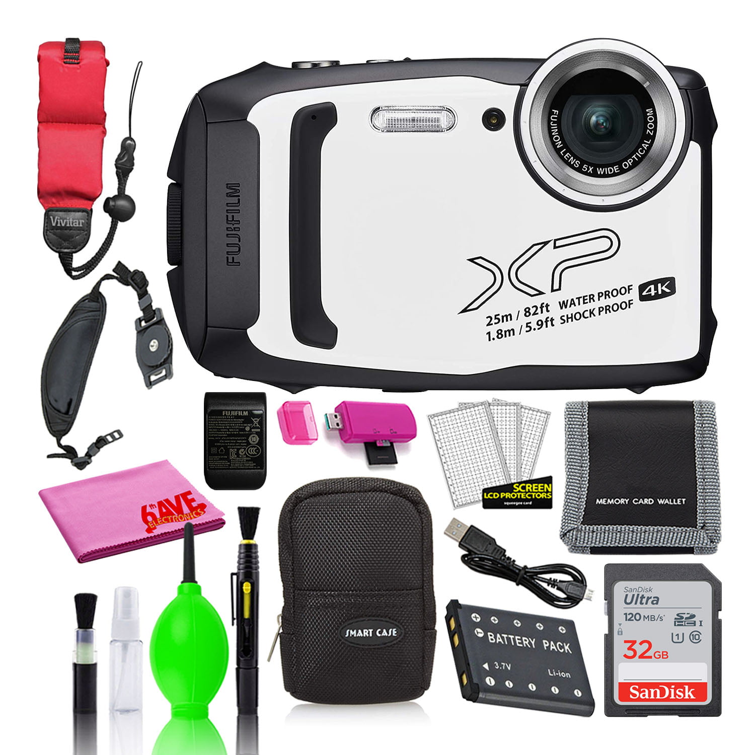Yellow & SDXC 64GB UHS-I Class10 Pro Memory Card 95 MB/s Read Fujifilm FinePix XP140 Compact Digital Camera