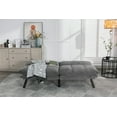 thumbnail image 4 of 70.87" W Velvet Sofa Bed with Wood Frame and Iron Legs, Modern Soft Upholstered Loveseat with Adjusetable Armrest and Backrest, Leisure Bed Lounge for Apartment, Office, LIGHT GREY, 4 of 9