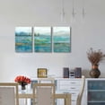 thumbnail image 2 of Turquoise Blue Canvas Wall Art 3 pieces Hand Painted Lake Artwork, 2 of 6