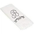 thumbnail image 1 of Avanti Monogram Fingertip Towel, P-Scroll, White/Pewter, 1 of 2