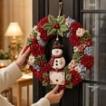 thumbnail image 3 of Christmas DIY Fabric Wreath Craft Kit Snowman Hanging Wreath Making Set for Front Door Wall Home Holiday Decoration, 3 of 6