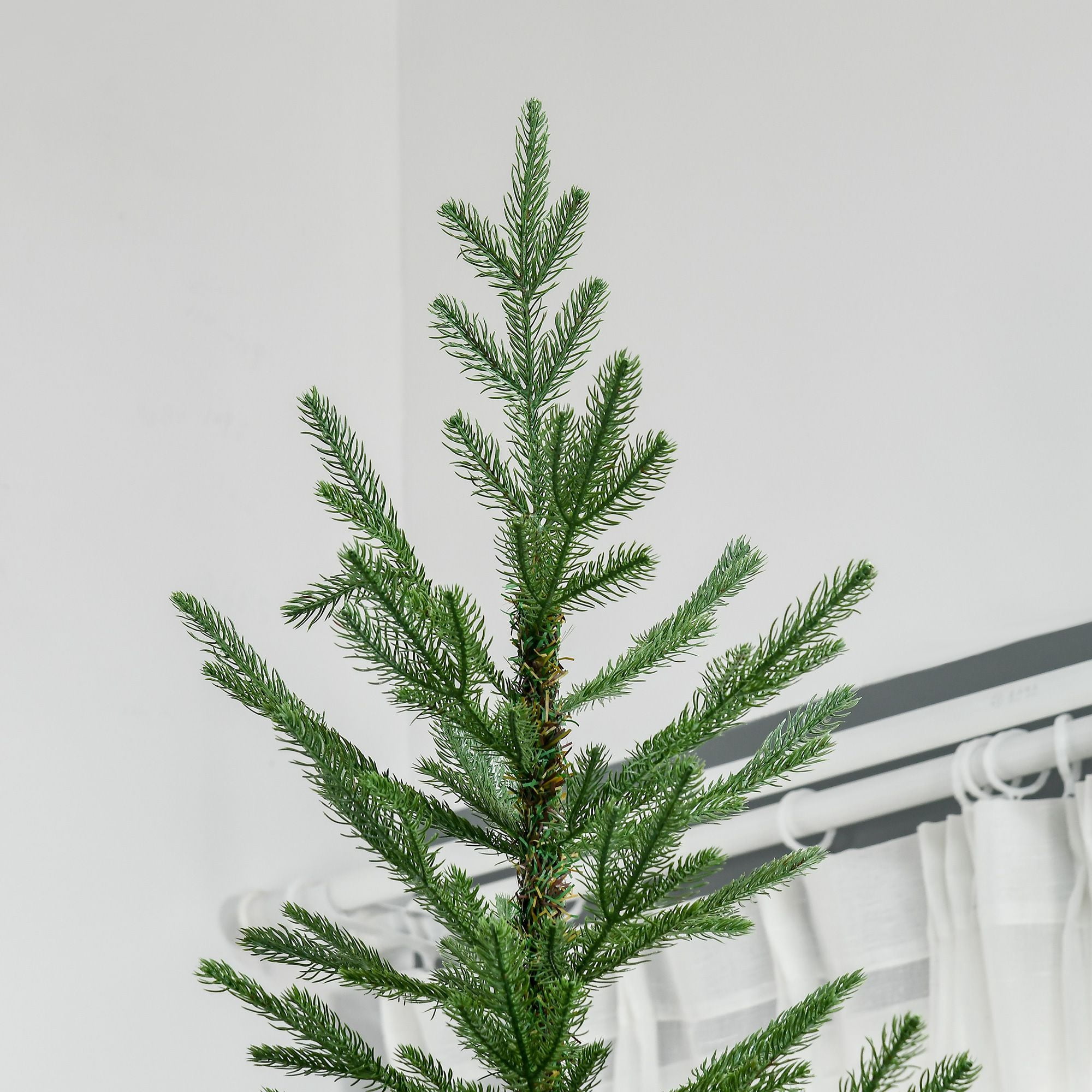 9 ft Artificial Christmas Tree, Pine Hinged Xmas Tree with 1939 Realistic Branches, Steel Base, Auto Open, 59.1 in Diameter, 106.3 in Height, Indoor Use