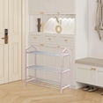 thumbnail image 5 of CXALSSY 3-Tier Plastic Shoe Rack - Pink, 16.53×7.48×16.92in, Small Shoe Rack Organizer for Entryway Closet and Front Door Entrance, 5 of 6