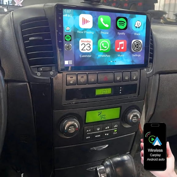 Dexico 4 64G Car Radio for Kia Sorento 2004-2008 with Wireless Carplay and Android Auto - 9 Inch Touch Screen Android Car Stereo Support DSP/GPS/WiFi/SWC/Bluetooth/FM/RDS   AHD Backup Camera