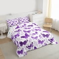 thumbnail image 3 of Feelyou Dreamy Butterfly Kid Full Size Comforter Sets, Purple Leaves Bedding Sets, 3pcs, 3 of 8