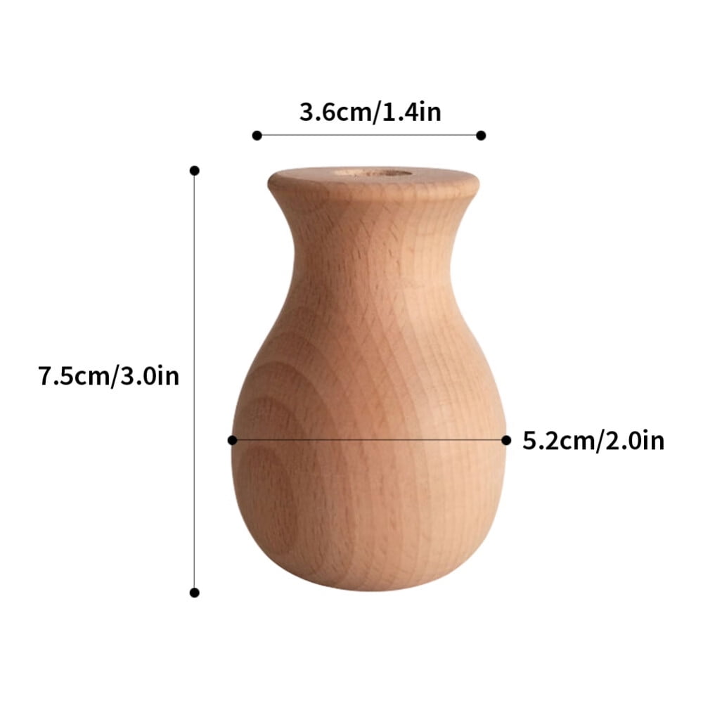 Jlong Wooden Vase Indoor Decorations Plants Holder for Home Fresh