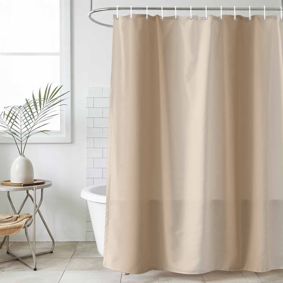 Khaki Ombre Waterproof Shower Curtain, 48"x72" Washable Polyester Fabric Shower Curtains for Bathroom, Modern Abstract Art Farmhouse Gradient Decorative Bathtub Curtain Sets with Hooks