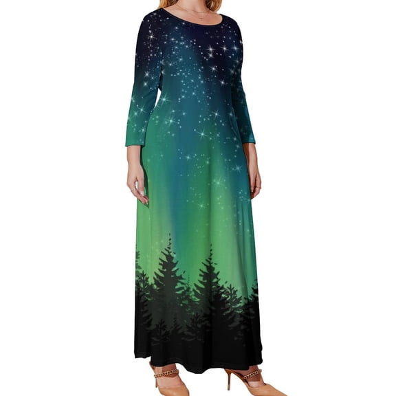 Northern Lights Long Sleeved Dress womens clothing luxury evening dresses summer dress