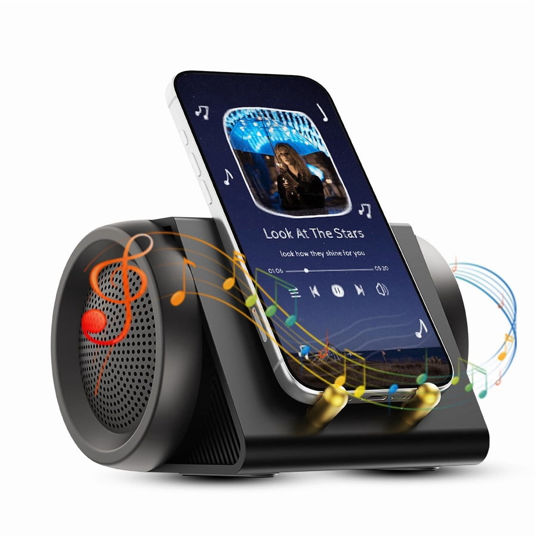 Phone Speaker Amplifier, Wireless Bluetooth Induction Speaker with Stand, No Pairing Sound Booster for iPhone & Android, Portable Desk Speaker for Home Office Kitchen