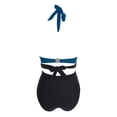 thumbnail image 6 of Afdoent Bikini Sets For Women High Waisted Push Up Two Piece Swimsuits Vintage Retro Ruched Print Bikini Set Beach Swimwear, 6 of 7