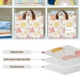 thumbnail image 4 of Yayeee Foldable Storage Basket for Shelves with Handles Waterproof Cloth Bins, White Floral Orange, 4 of 7