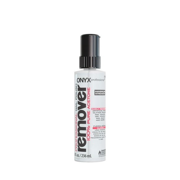 Onyx Professional 100% Pure Acetone Nail Polish Remover, No Spill Cap, 8 fl oz
