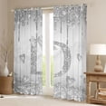 thumbnail image 2 of Homewish Bling Monogrammed D Blackout Curtains Set of 2 (52x84 Each) for Girl, Grey Fashion Watercolor Marble Window Curtains, Chic Sequin Print Curtains and Drapes, Living Room Curtains Decor, 2 of 6