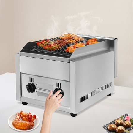 Charbroiler Commercial Countertop Char Broiler Grill 2 Burner Gas Cooking